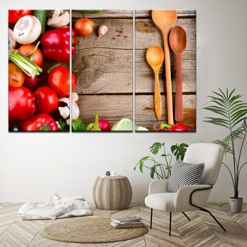 Canvas Painting foods vegetarian cook 3 Pieces Wall Art Painting Modular Wallpapers Poster Print for living room Home Decor