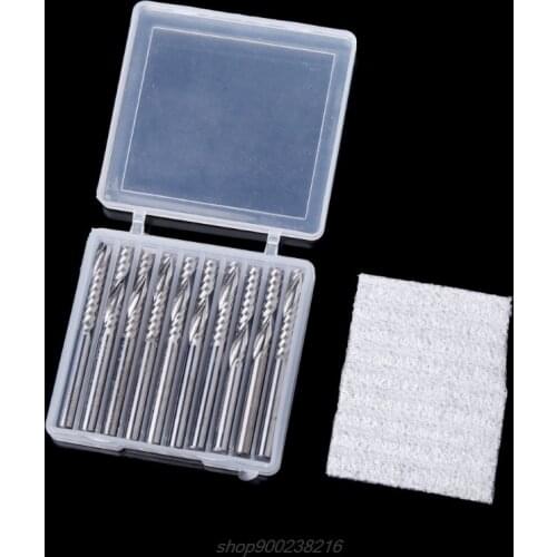 10 Pcs 4mm Shank Single Flute Carbide Spiral End Mill Cutter Router Bits 22mm CEL J07 21 Dropshipping