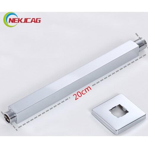 Promotion 20cm Length Chrome Brass Shower Arm Wall Ceiling Mounted Shower Fixed Pipe Shoulder Support Arm