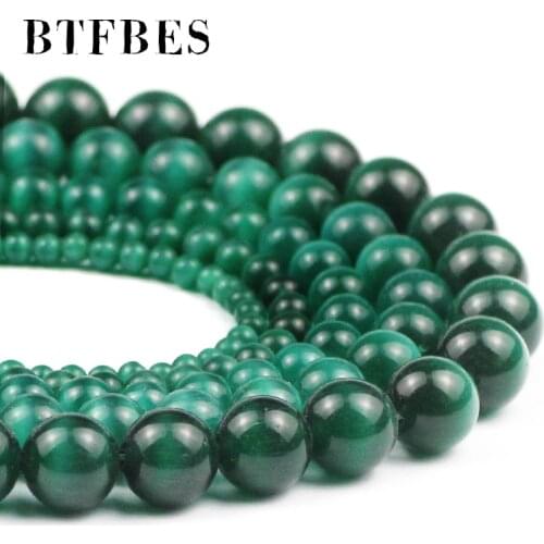 Round Cats Eye Atrovirens green Stone Natural Opal 4/6/8/10/12MM Loose Spacers beads For Jewelry Making DIY Bracelets necklace