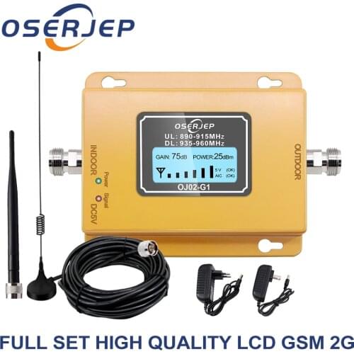 LCD Display Mini 2g/3g GSM Repeater 900MHz Cell Mobile Phone GSM 900 Signal Amplifier + Sucker Antenna with 10m Cable