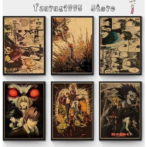 New Death note Japanese Comic Movie vintage kraft paper poster retro painting wall sticker