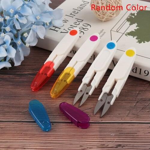 4Pcs/Lot Wear Cover Portable U Shape Embroidery Cross-stitch Craft Thread Cutter Sewing Scissors Yarn Shears Thread Scissors