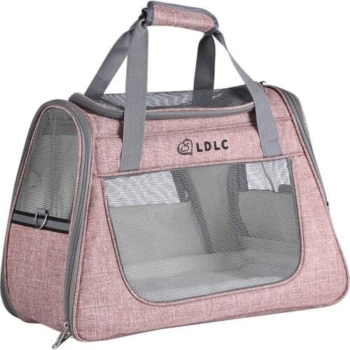 Cat Carrier Large Window Portable Pet Bag Four Sides Breathable Internal Lanyard Self-Locking Zipper Anti-Escape Safe Durable