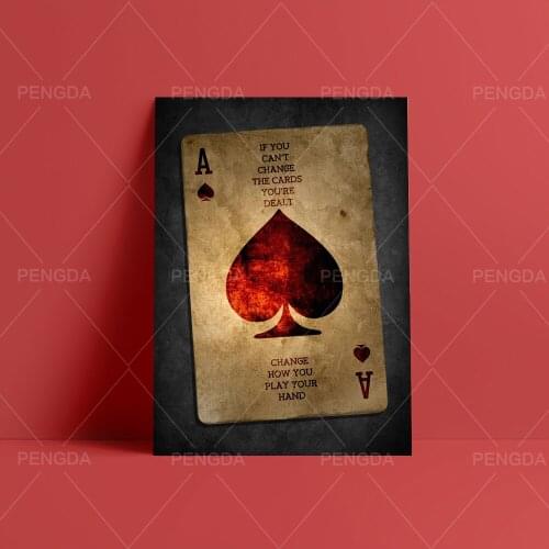 Poker Cards Orange Spades A Canvas Paintings Home Decor Modular Pictures Modern Printed Poster For Living Room Wall Art Frame