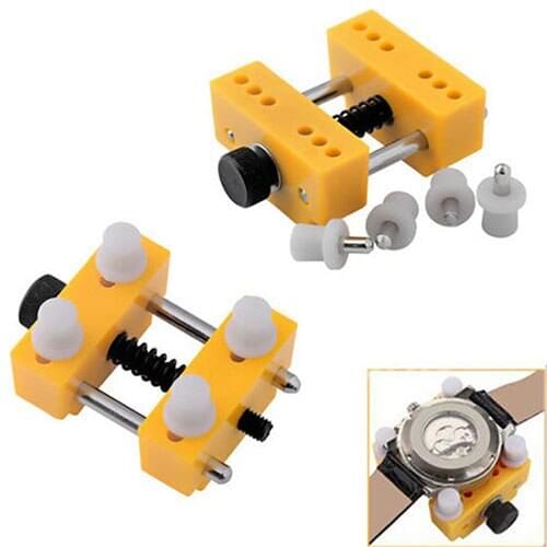 Adjustable Watch Back Case Opener Fixing Holder Case Watchmaker Repair Tool 6YGZ