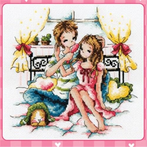 SO369 DIY Craft Stich Cross Stitch Cute Cartoon Painting Cotton Fabric Needlework Embroidery Crafts Counted Cross-Stitching Kits