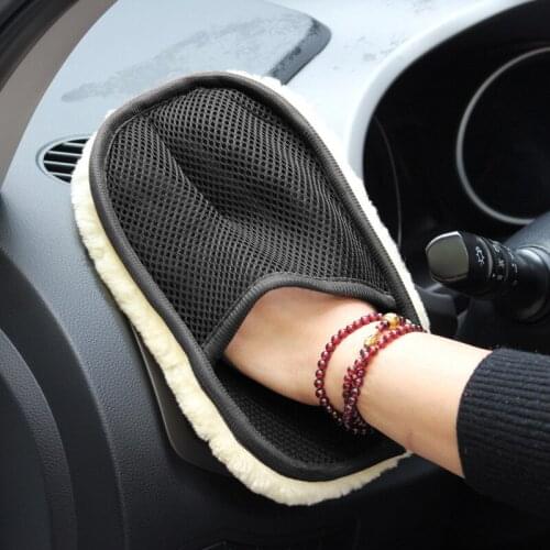 Car-styling Soft Wool Car Wash Washing Gloves for volkswagen golf audi a4 b8 chevrolet cruze nissan qashqai Accessories