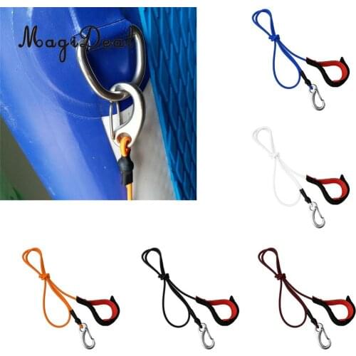 Heavy Duty Stretch Universal Kayak Canoe Paddle Leash Fishing Rod Bungee Safe Tether Rope & Carabiner Hook Gear Accessories