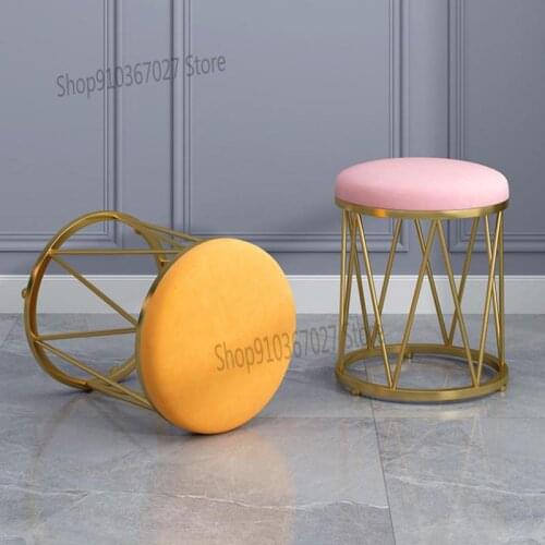 Sofa Stool Chair Home Living Room Coffee Table Stool European Style Shoe Stool Fashion Low Stool Adult Round Stool