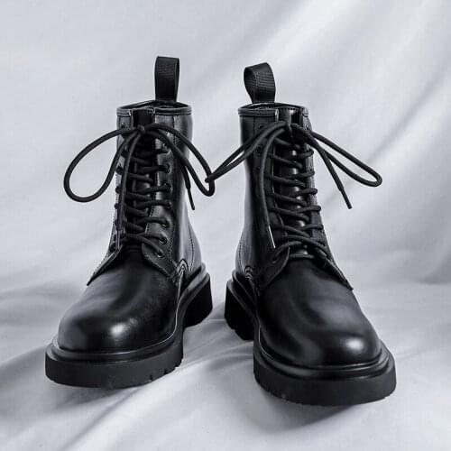 Warm Men Winter Holes Lace-Up Middle Couple Boots Trending Leather Motocycle Shoes Snow Non Slip Botas De Mujeree5