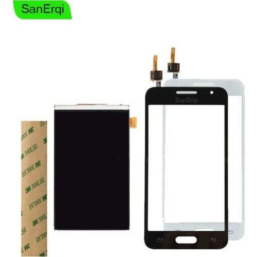 SanErqi LCD+Digitizer For Samsung Galaxy Core 2 SM-G355H G355H G355 Duos Touch Screen Digitizer Sensor Glass + LCD With Sticker