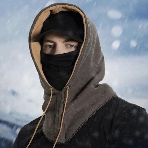Winter Warm Ski Face Mask Scarf Windproof Men Cap Polar Fleece Thick Cycling Hat Skating Anti-Pilling Soft Bike Women Headgear