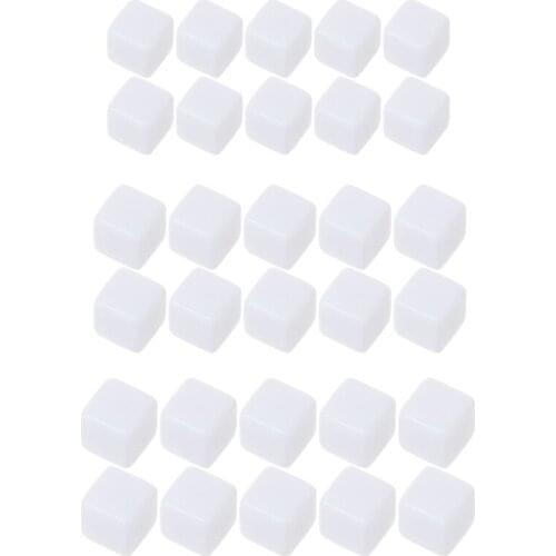 10Pcs/Pack White Acrylic Blank Dice Game Props Educational Toy 16/18/20mm for Children Solid Color DIY Dice Toys