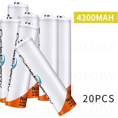 20Pcs/Lot Original Brand New NI-MH AAA 3A Rechargeable Batteries 1.2V 4300mAh Rechargeable Battery Free Shipping