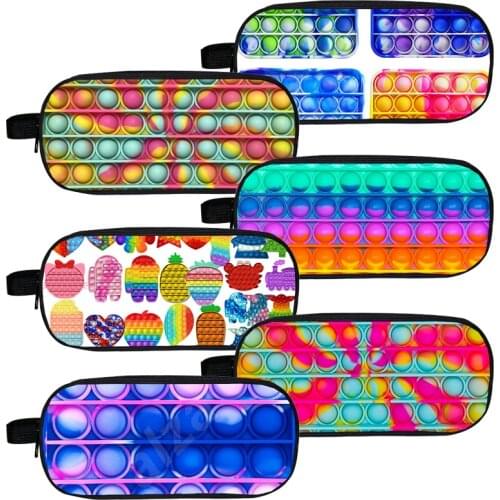 3D Family Games Pop Fidget POP It Pencil Case Storage School Supplies Anime Makeup Bag Stationery Organizer for Cosmetics Bag