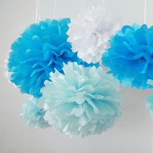 6''Tissue Paper Pompoms Wedding Decorative Paper Flowers Ball Baby Shower Birthday Party Decoration Paper Pom Poms
