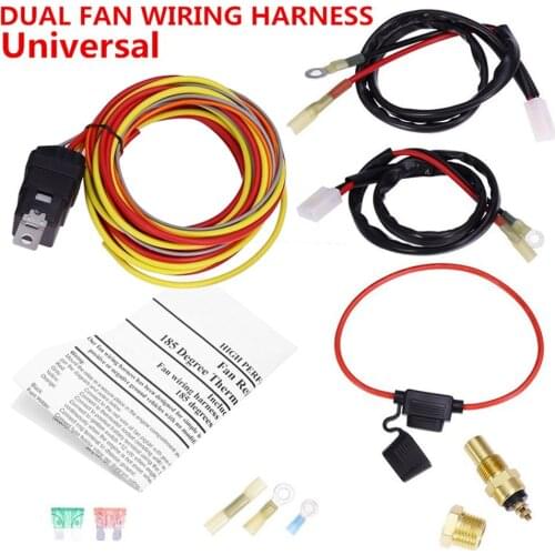 Fan Cooling Accessories Harness 185-165 185-175 Automotive Wire Harness Dual Electric Cooling Fan Wiring Harness Thermostat Temp