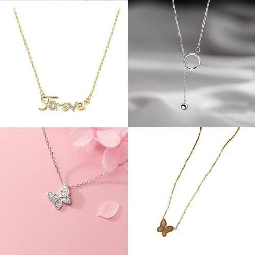 925 Sterling Silver Pin Exquisite letter necklace Butterfly Pendant, add charm, Christmas gift