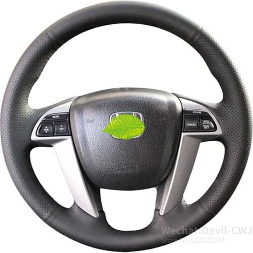 For Honda 2008-2013 8th gen Accord hand-sewn steering wheel cover 8th gen half Grip cover Alcantara leather auto parts interior