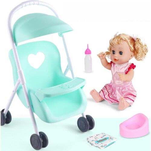 Baby Stroller Trolley Doll Baby Hand Push Baby Girls Pretend Play Cart Kids Toys Children Birthday Gifts