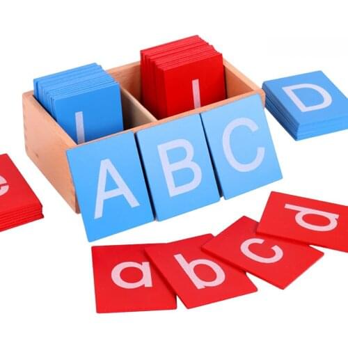 Kids Double Lettered Sandpaper Lettered Board Red And Blue Case English Sand Lettered Board Kindergarten Teaching Aids