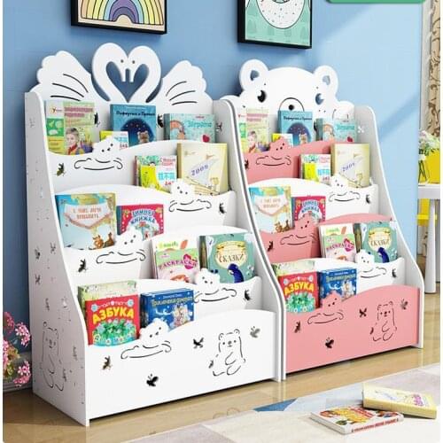 Childrens Bookshelf стелаж для книг Floor Shelf Student Bookcase Kindergarten Childrens Picture Book Storage Magazine RacK