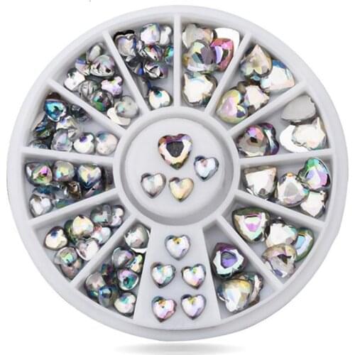 DIY love AB Acrylic crystal UV Nail Glitter Rhinestones Nail Wheel nail art decorations Makeup Tools