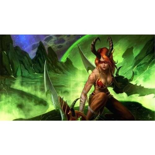 World Of Warcraft Printed Canvas 11CT Cross-Stitch Patterns Embroidery DMC Threads Handiwork Sewing Knitting Hobby Different