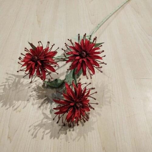 3 heads Chrysanthemum Artificial Silk Flower Wedding Party Floral Plastic Fake Flowers Garden Home Party Decoration