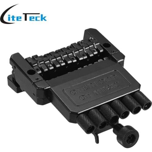 Electric Guitar Tremolo Tailpiece Bridge System 6-string Guitar Bridge Set for Headless Black Guitar Part & Accessories