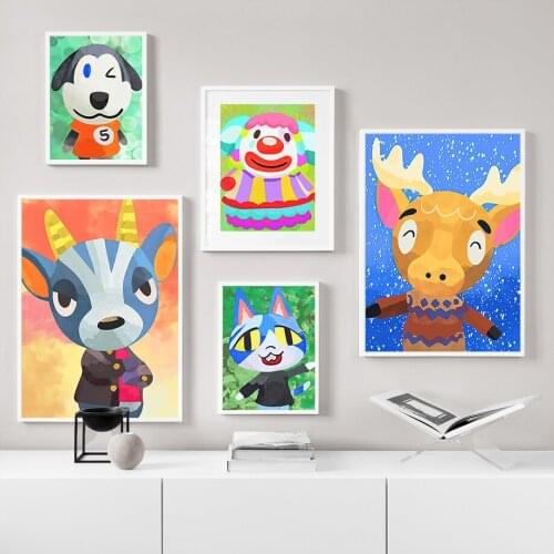 Colorful Bear Owl Dog Elk Goat Penguin Wall Art Canvas Painting Nordic Posters And Prints Cartoon Wall Pictures Kids Room Decor