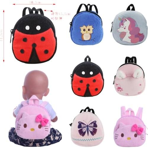 Doll Backpack Butterfly Cat Unicorn Cute For 18 Inch American& 43 Cm Born Baby Doll Accessory Our Generation Birthday Girls Toy