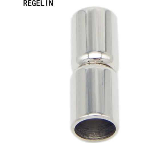 REGELIN Silver Tone Strong Magnetic Clasps 2pcs/lot For 4/5/6/8mm Leather Cord Bracelets Connectors for Jewelry Making