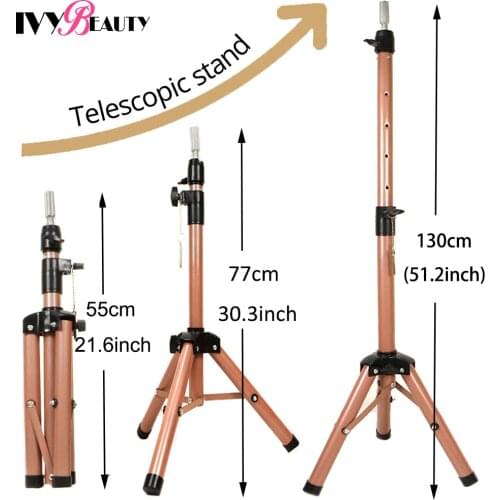 IvyBeauty Metal Adjustable Wig Stand Tripod Holder For Wigs Making Training Head Styling Quality Mannequin Head Tripod Tools