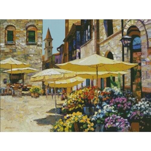 Siena Flower Market Sewing kit Top Quality Embroidery Needlework 14CT Unprinted Art Cross Stitch Kits DIY Handmade Home Decor