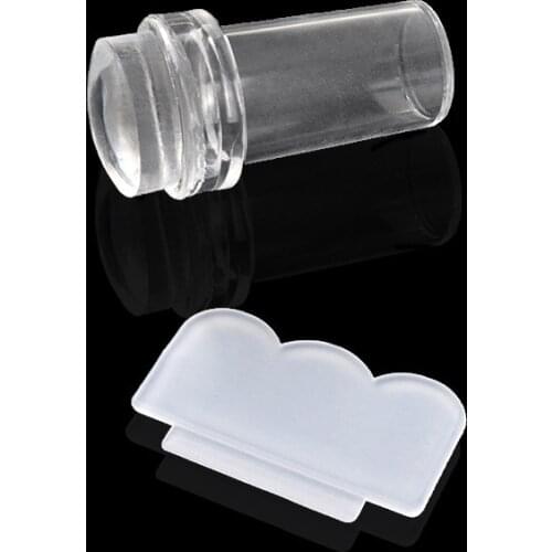 2017 New Designs transparent Nail Stamper Scraper Set with Cap Silicone Refill Head Polish Print Manicure Stamping Tools, ER4445