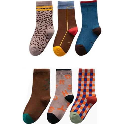 6 Pairs/lot Baby Socks Autumn Boys Girls Korean Style Breathable Sports Cotton Socks Toddler Kids Children Accessories Clothes