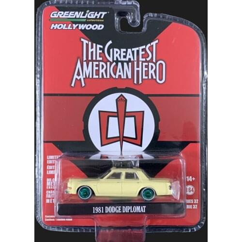 NEW GREENLIGHT 1:64 1981 Dodge diplomat The Greatest American Hero Green Collection Metal Die-cast Simulation Model Cars Toys