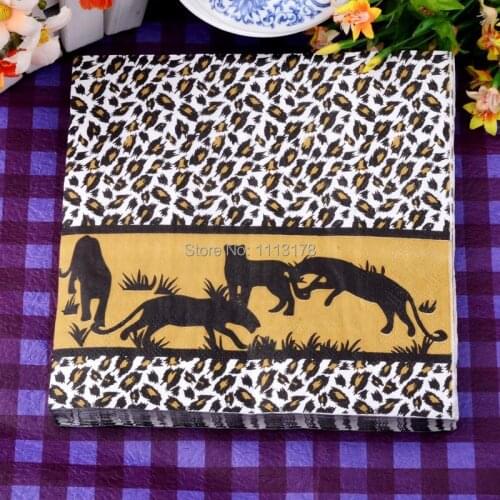 Easter Leopard paper towels Wedding napkins Color Napkin Paper 60% Virgin Wood napkin free shipping