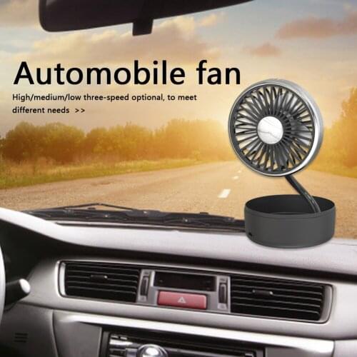 USB Rechargeable Car Fan 3 Speeds Adjustable 5 Blades Desk Table Fan Summer Outdoor Travel Portable Electric Fan Radiator
