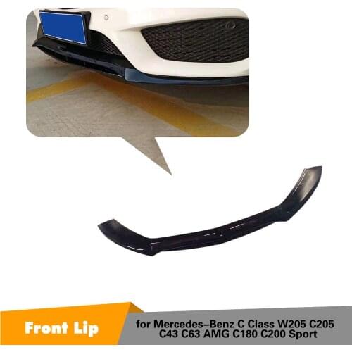 PP Glossy black Body Kit Front lip for Mercedes-Benz C Class W205 C200 C250 C300 2015-2018