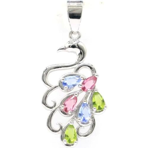 33x17mm Romantic Created Hollow Drop Violet Tanzanite Red BLood Rub For Women Daily Wear Silver Pendant Wholesale Drop Shipping