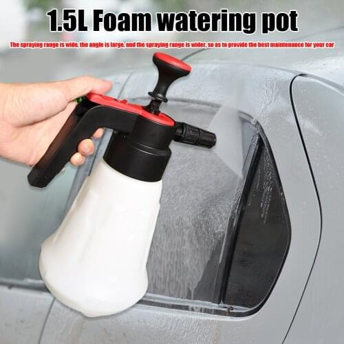 1.5L Hand-Held Car Wash Foam Sprayer Bottle with Atomizing Nozzle Durable Portable Manual Pressurized Watering Gardening Can