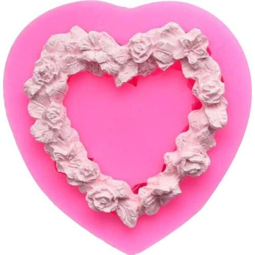 3D Heart Shape Silicone Fondant Cake Mold Sweet Candy Jelly Mould DIY Aromatherapy Plaster Decoration Silicone Craft