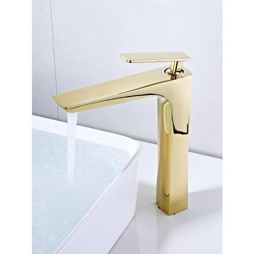 White/Black Gold Bathroom Basin Faucets Solid Brass Sink Mixer Hot & Cold Single Handle Deck Mounted Lavatory Taps New Arrival