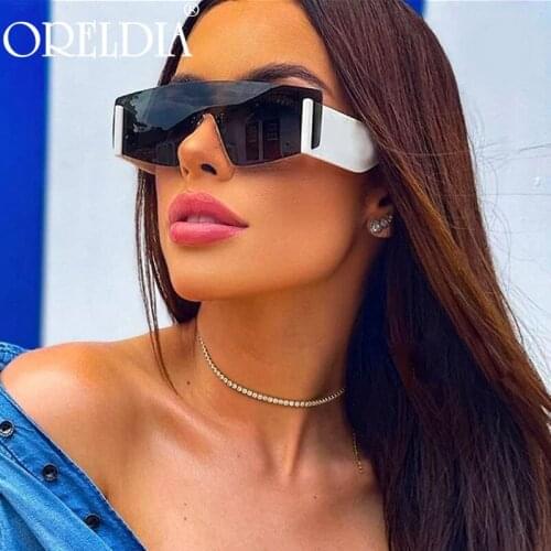 Oversized Punk Square Sunglasses Women Men Rimless One Piece Goggles Shades Eyewear Lady Luxury Brand Designer Eyeglasses UV400
