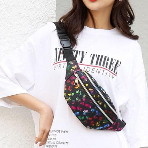 Fashion Women Printed Waist Fanny Pack Belt Bag Pouch Travel Hip Bum Shoulder Bags Purse