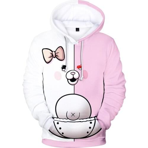 Personality Danganronpa Monokuma Hoodie Sweatshirt Men/Women Tracksuit Anime Clothes Cosplay Hoody kids Sportswear Oversized