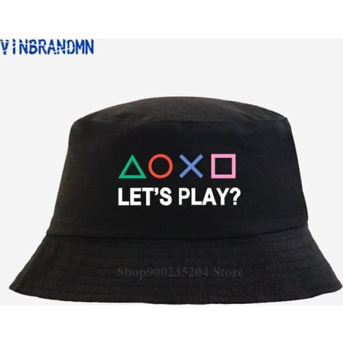 Retro Street style PS Logo Hoodie Xbox Video Game Play Station Bucket hat hooded Cool Hip Hop Lets Play PS1 PS5 sun Fishing hat